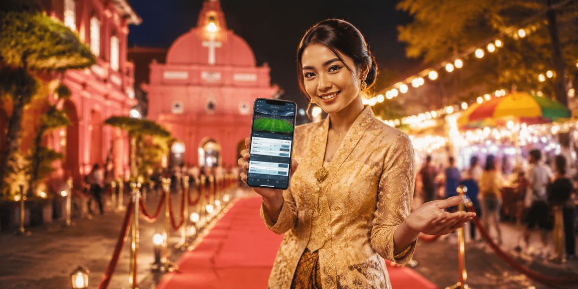 Pengguna berbaju kebaya dari Melaka menyemak pertaruhan sukan dan loteri di platform 265